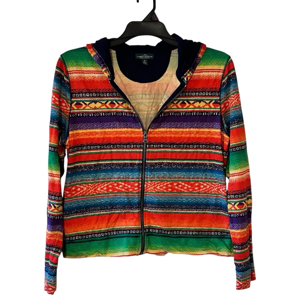 LRL Lauren Jeans Co Serape Print Zip Hoodie Sz 1X